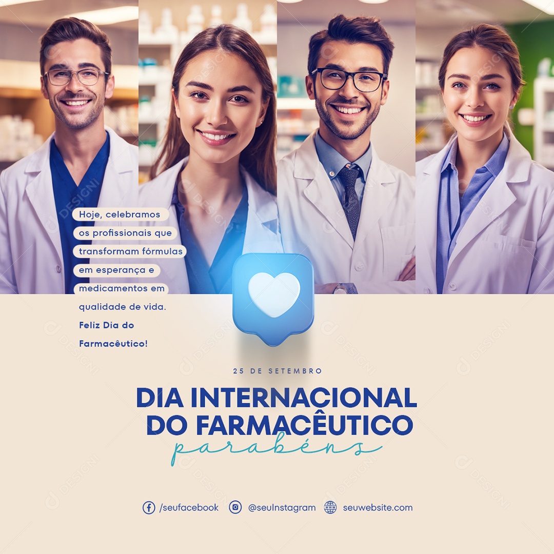 Feed Transformam Fórmulas Dia Internacional Do Farmacêutico Social Media PSD Editável