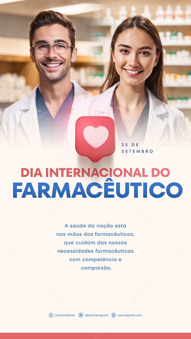 Social Media Story Dia Internacional Do Farmacêutico PSD Editável