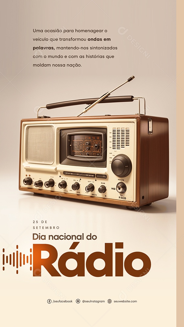 Social Media Story National Radio Day September 25 Editable PSD