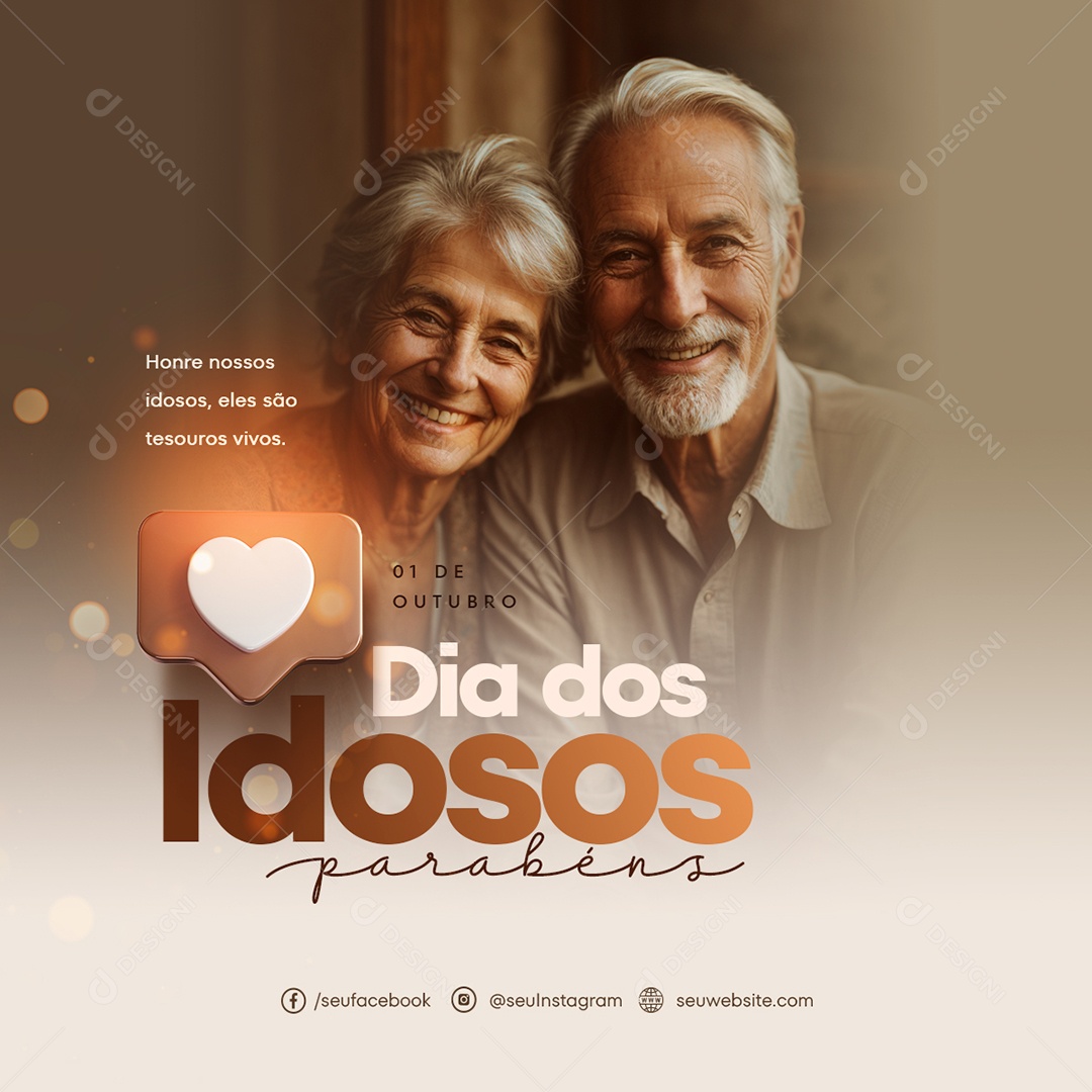 Feed Parabéns Dia Dos Idosos 01 De Outubro Social Media PSD Editável