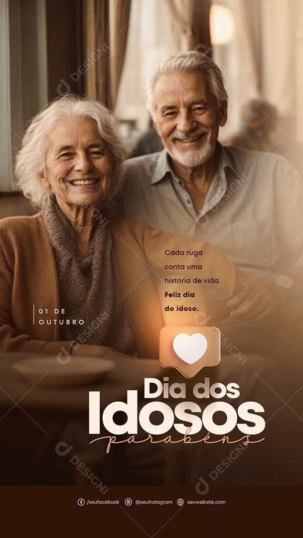 Social Media Story Dia Dos Idosos 01 De Outubro PSD Editável