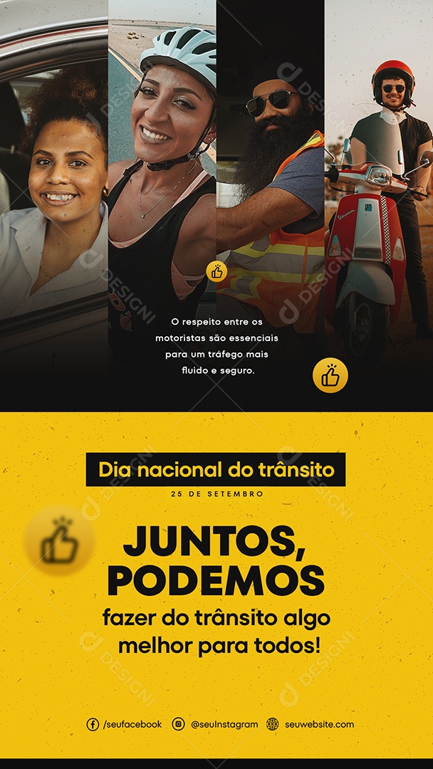 Social Media Story Dia Nacional Do Trânsito 25 De Setembro PSD Editável