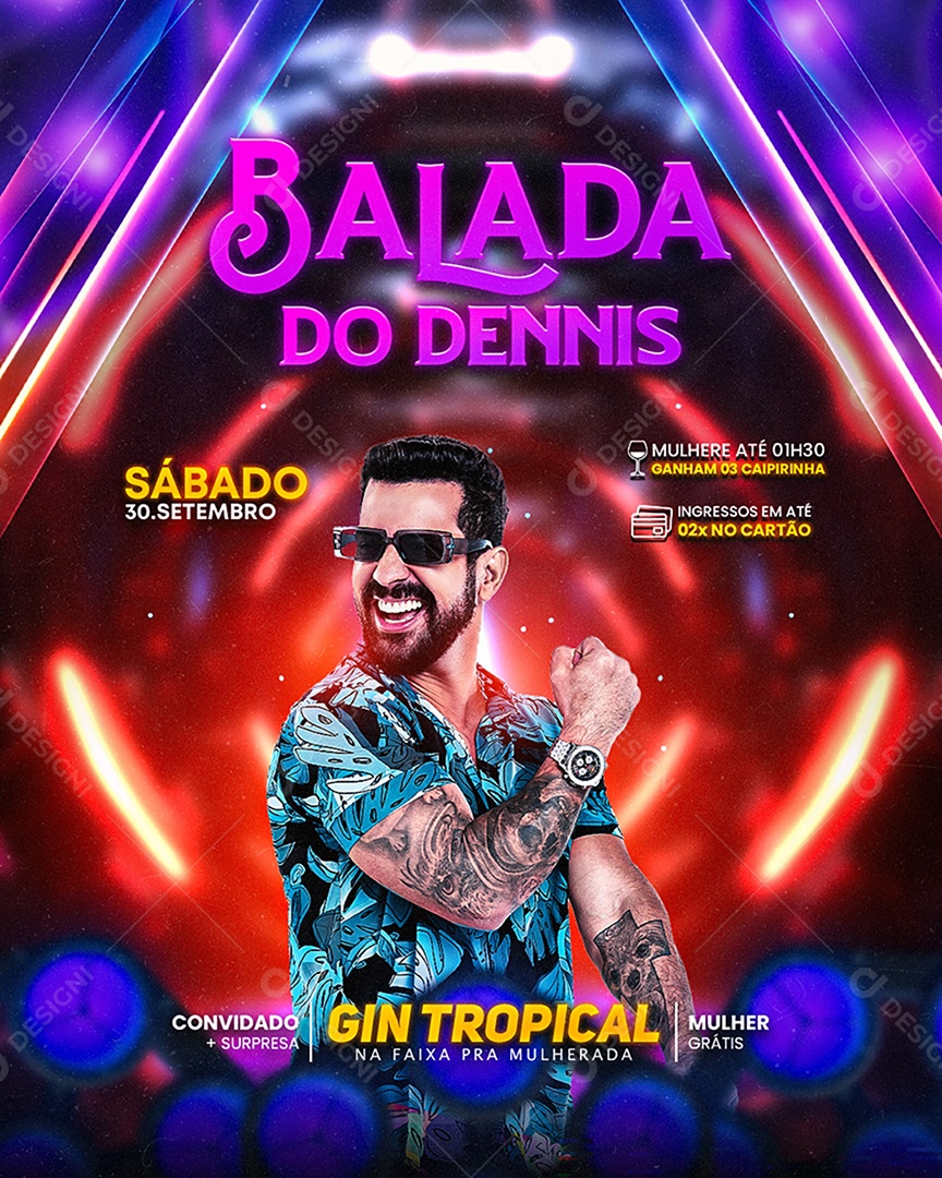 Flyer Balada Do Dennis Social Media PSD Editável