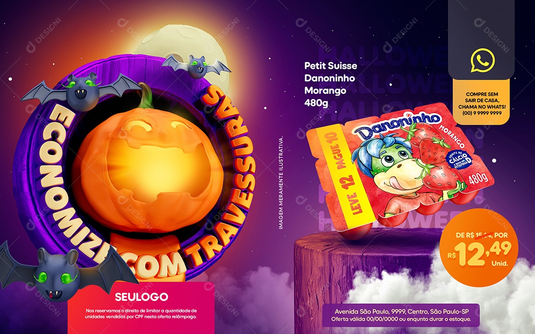 Social Media Economize Com Travessuras Danoninho PSD Editável