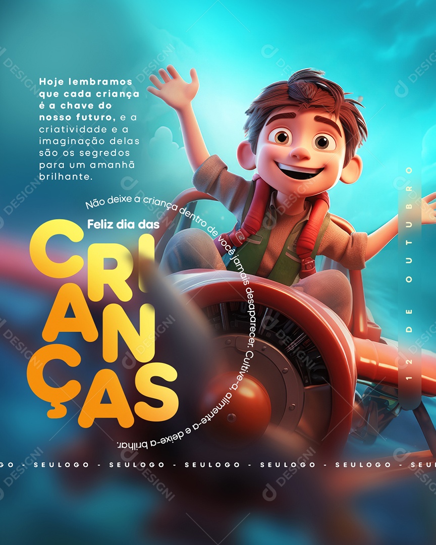 Chave Do Nosso Futuro Dia Das Crianças Social Media PSD Editável