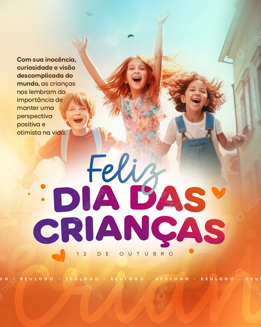 Social Media Feliz Dia Das Crianças 12 De Outubro PSD Editável