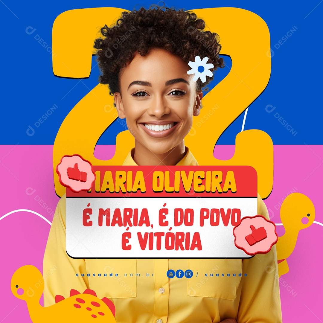 Conselho Tutelar Maria Oliveira é Maria é do Povo é Vitória Social Media PSD Editável