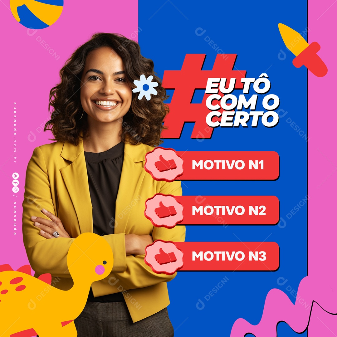 Conselho Tutelar Eu Tô com o Certo Social Media PSD Editável
