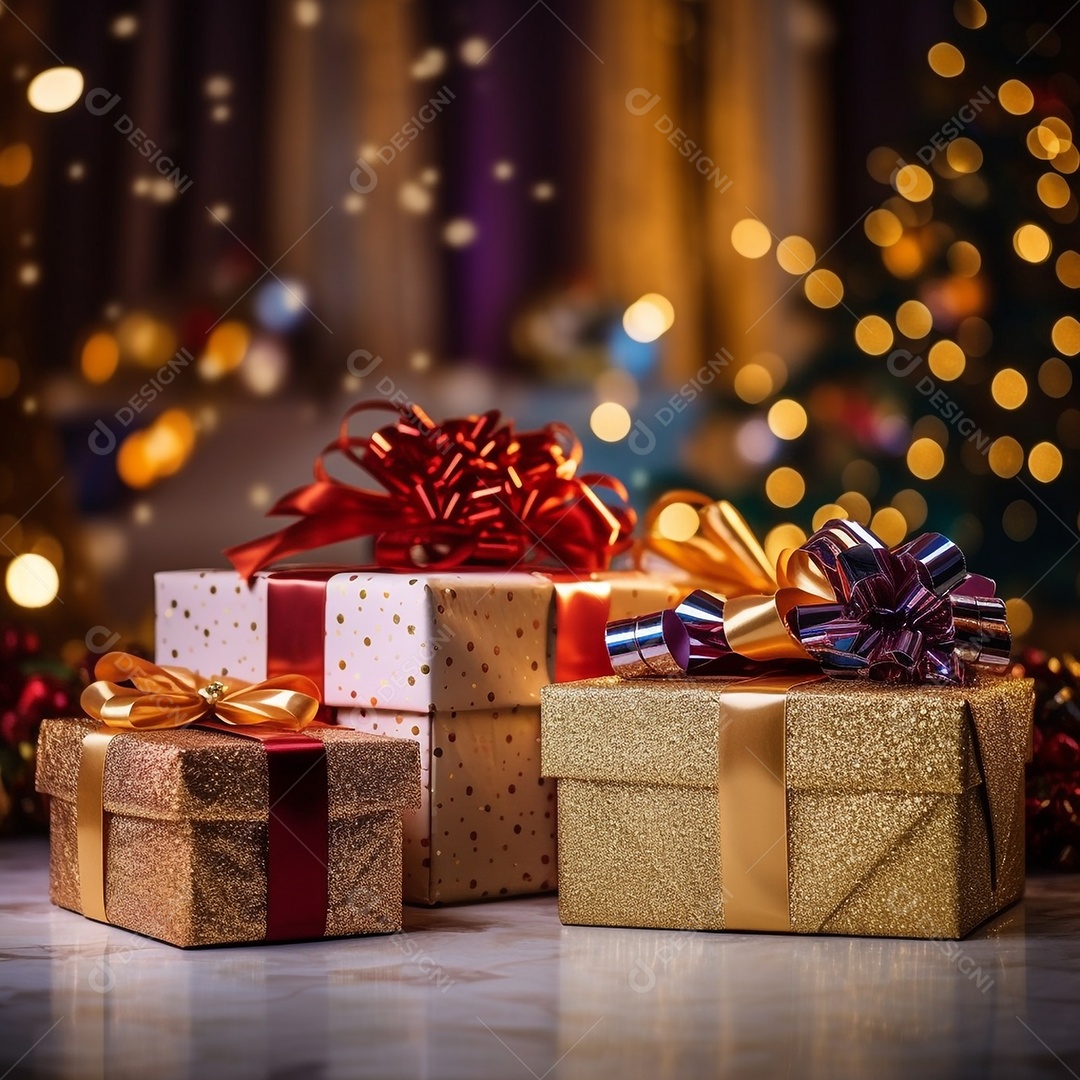 Presentes e árvore de natal decoração natalina