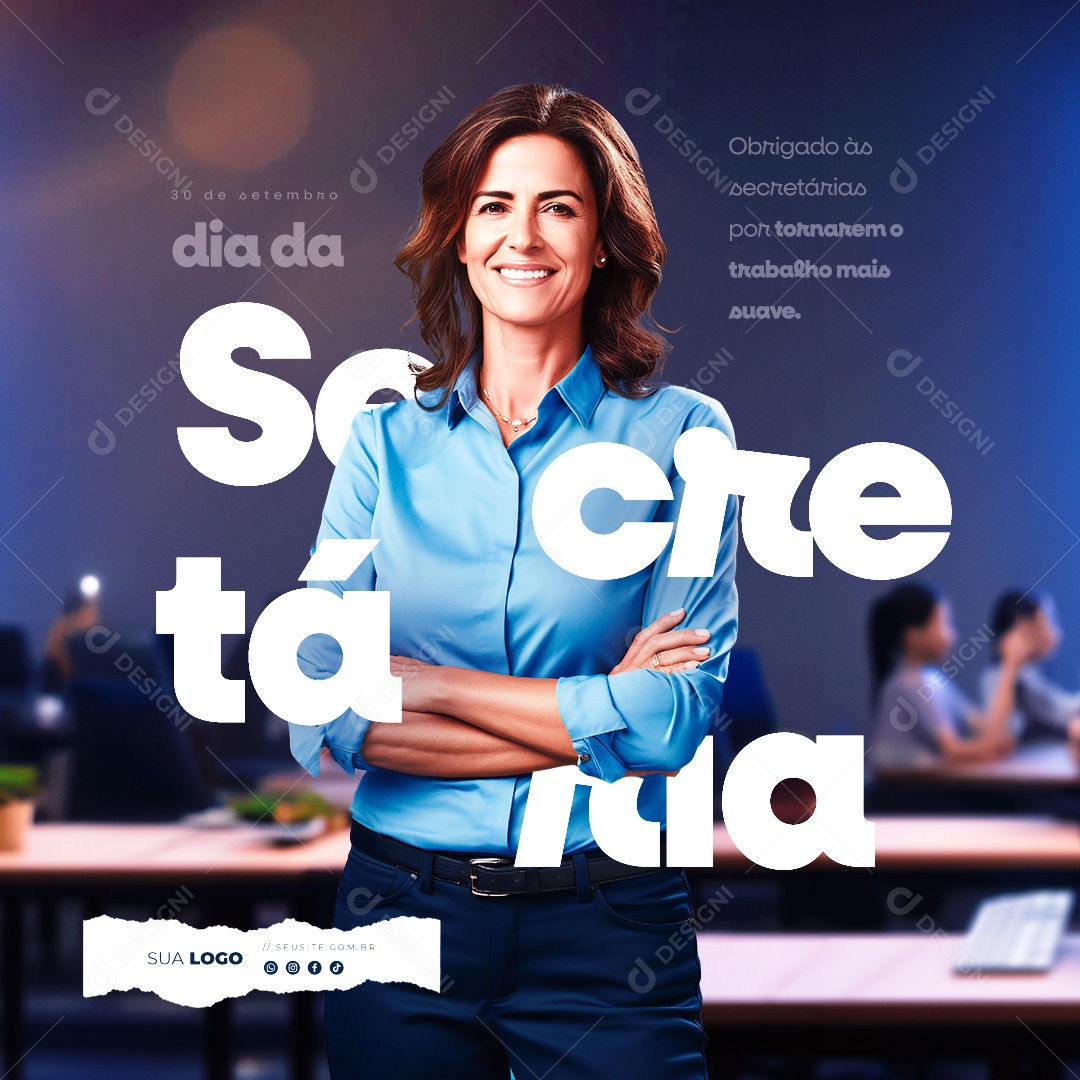 Dia Da Secretária 30 de Setembro Social Media PSD Editável