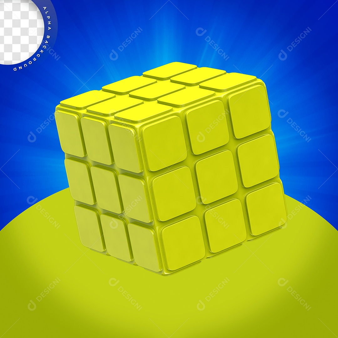 Elemento 3D Dado Amarelo Para Composição PSD