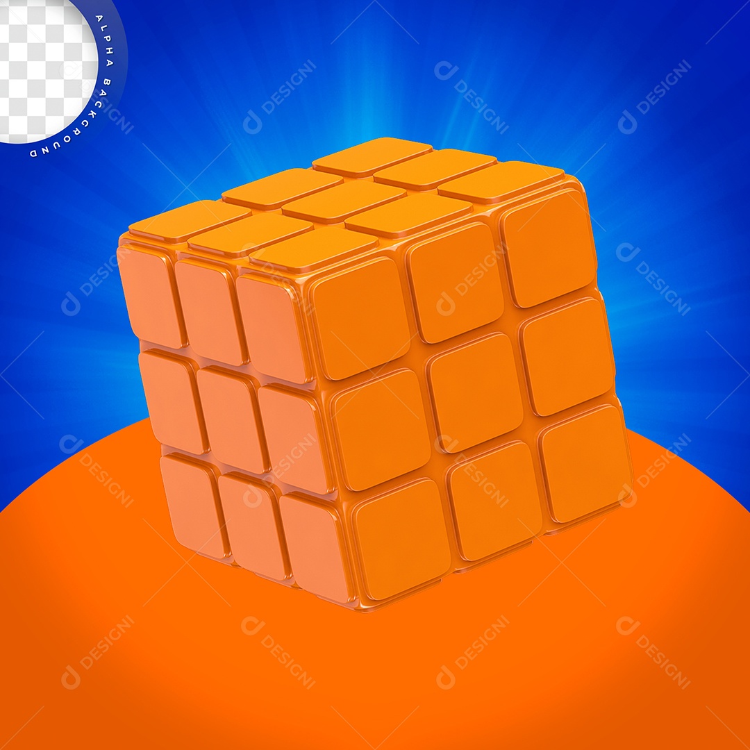 Dado Laranja Elemento 3D Para Composição PSD