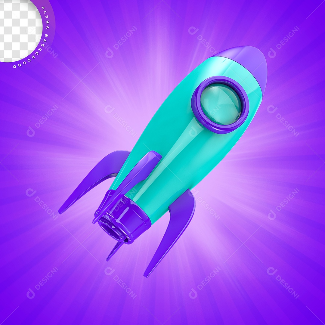Brinquedo Foeguete Azul Elemento 3D Para Composição PSD