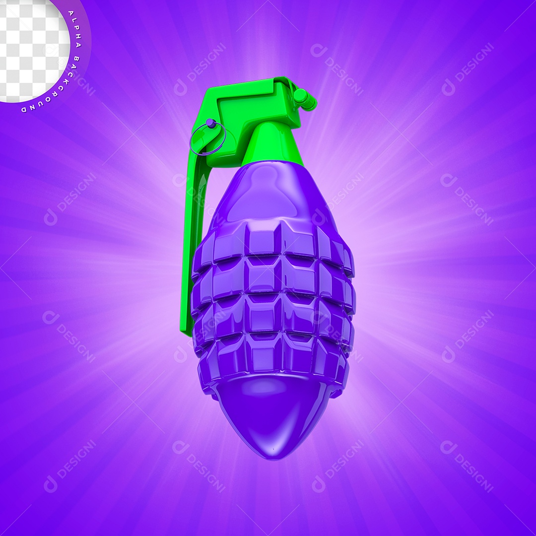 Granada Roxa Elemento 3D Para Composição PSD