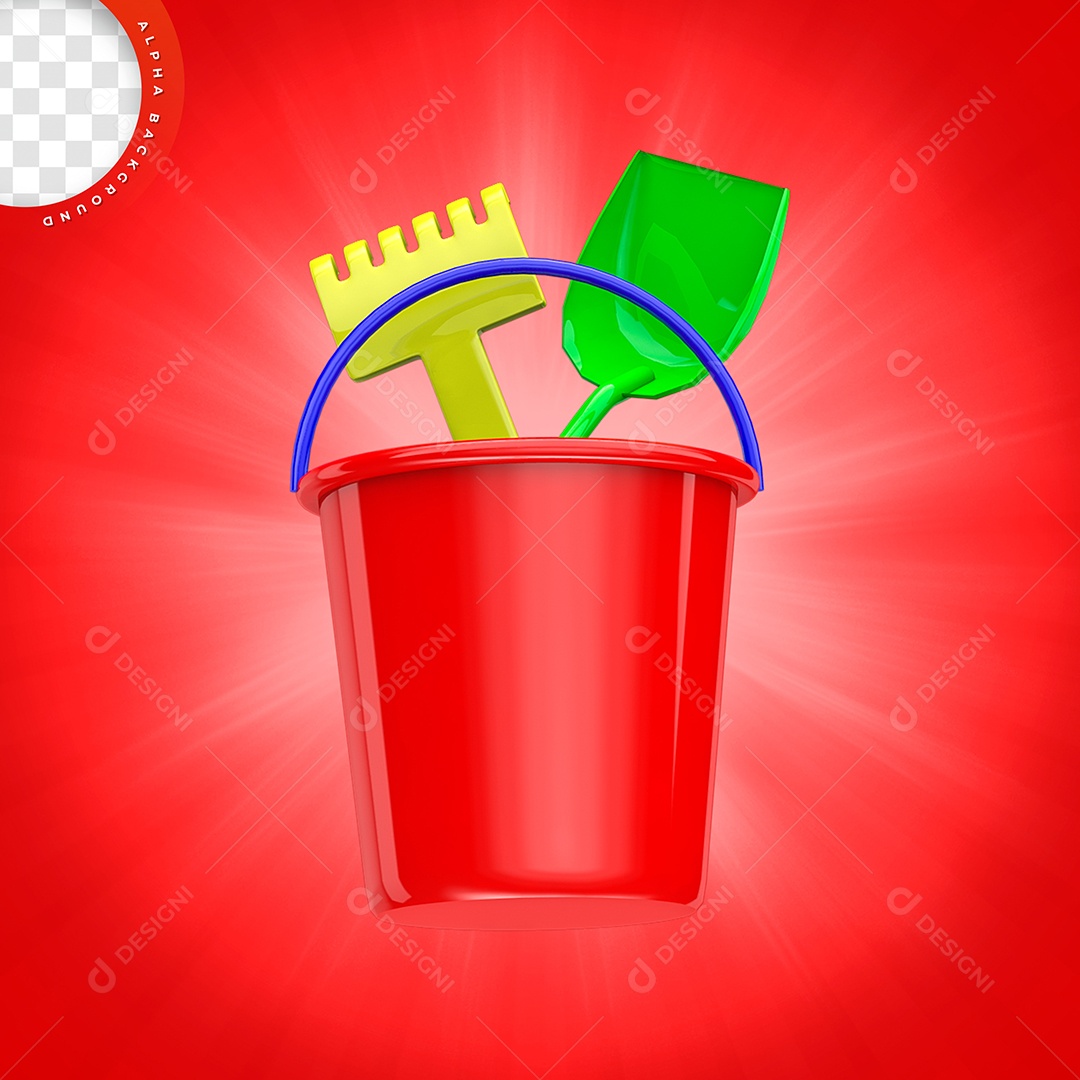 Elemento 3D Balde Garfo Pá Para Composição PSD