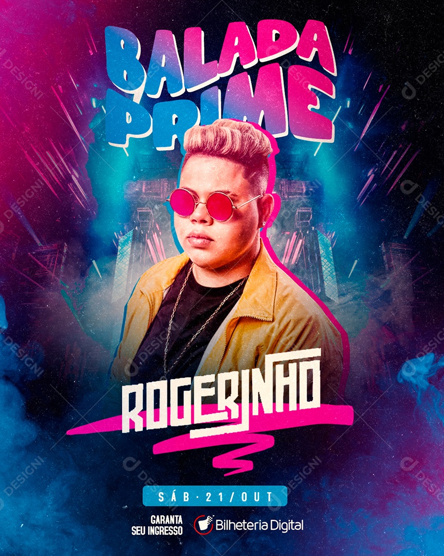 Social Media Flyer Balada Prime Rogerinho PSD Editável