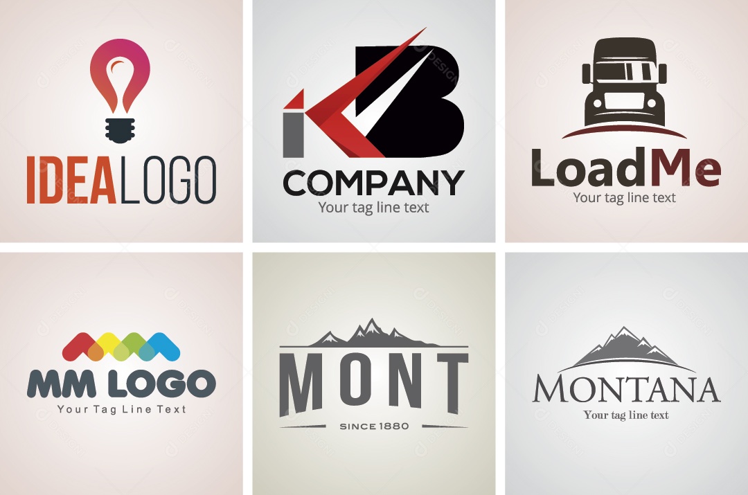 Conjunto de Logos Ilustração Vetor EPS Editável