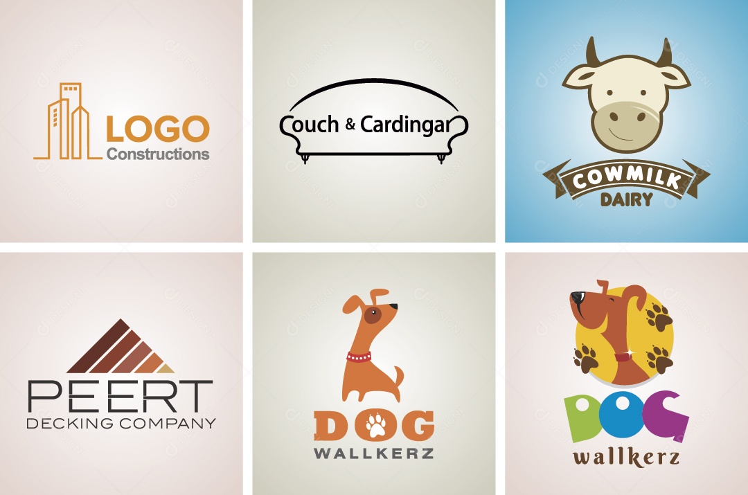 Conjunto de Logos Ilustração Vetor EPS Editável