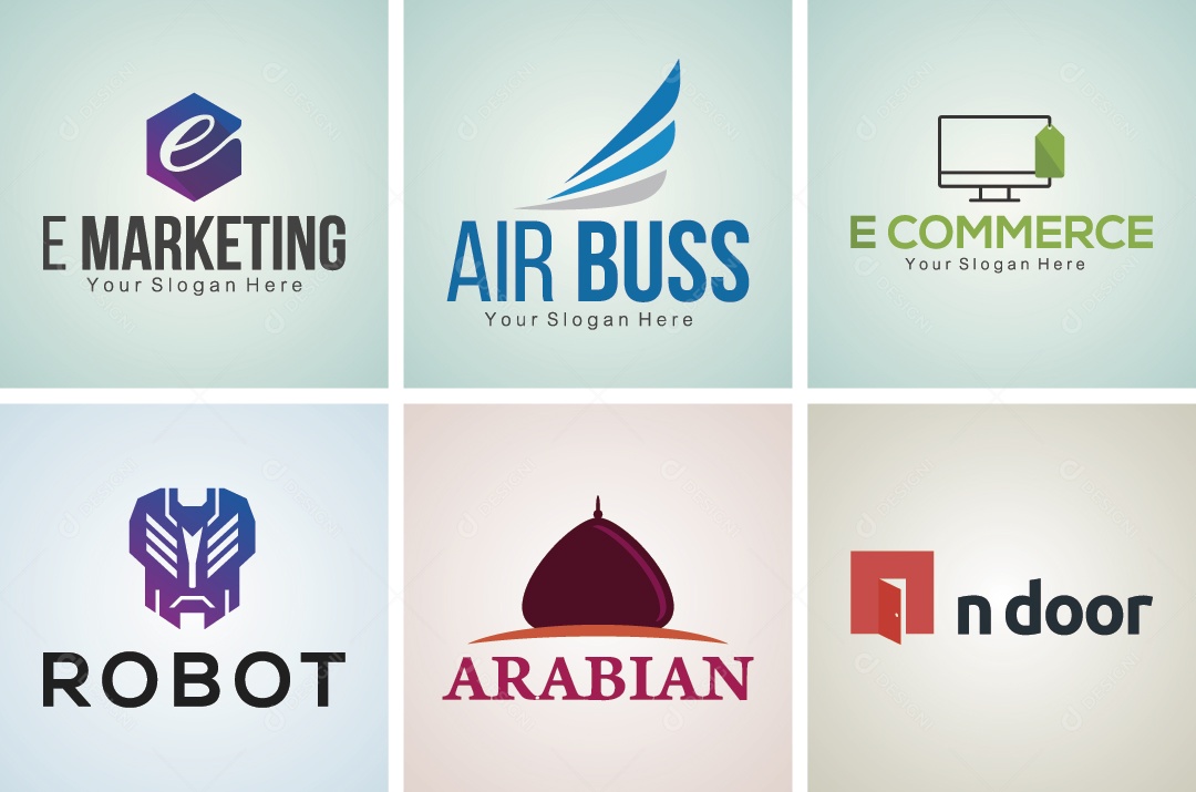 Conjunto de Logos Ilustração Vetor EPS Editável