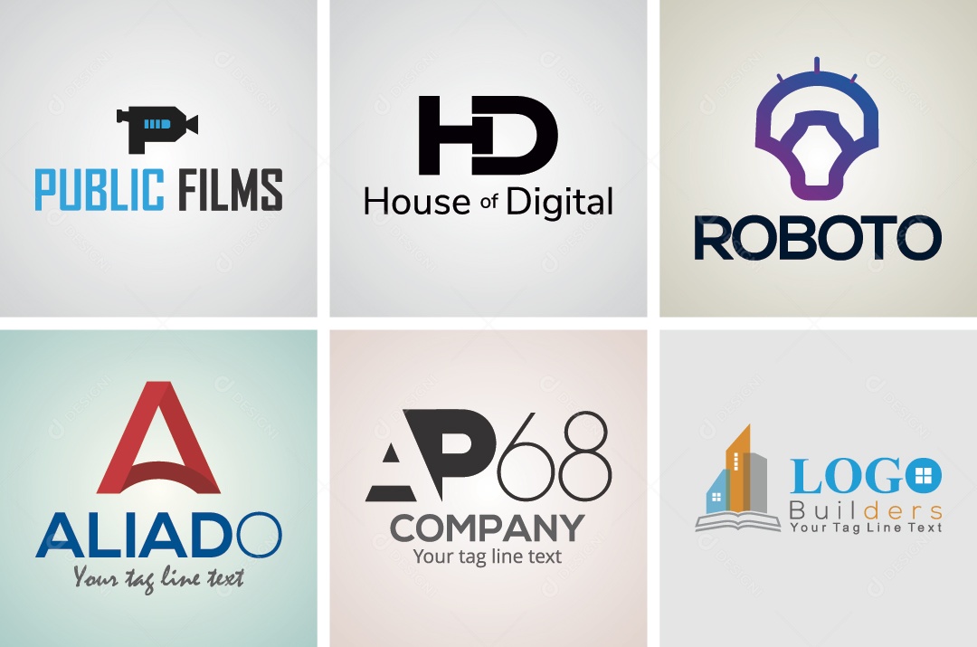 Conjunto de Logos Ilustração Vetor EPS Editável