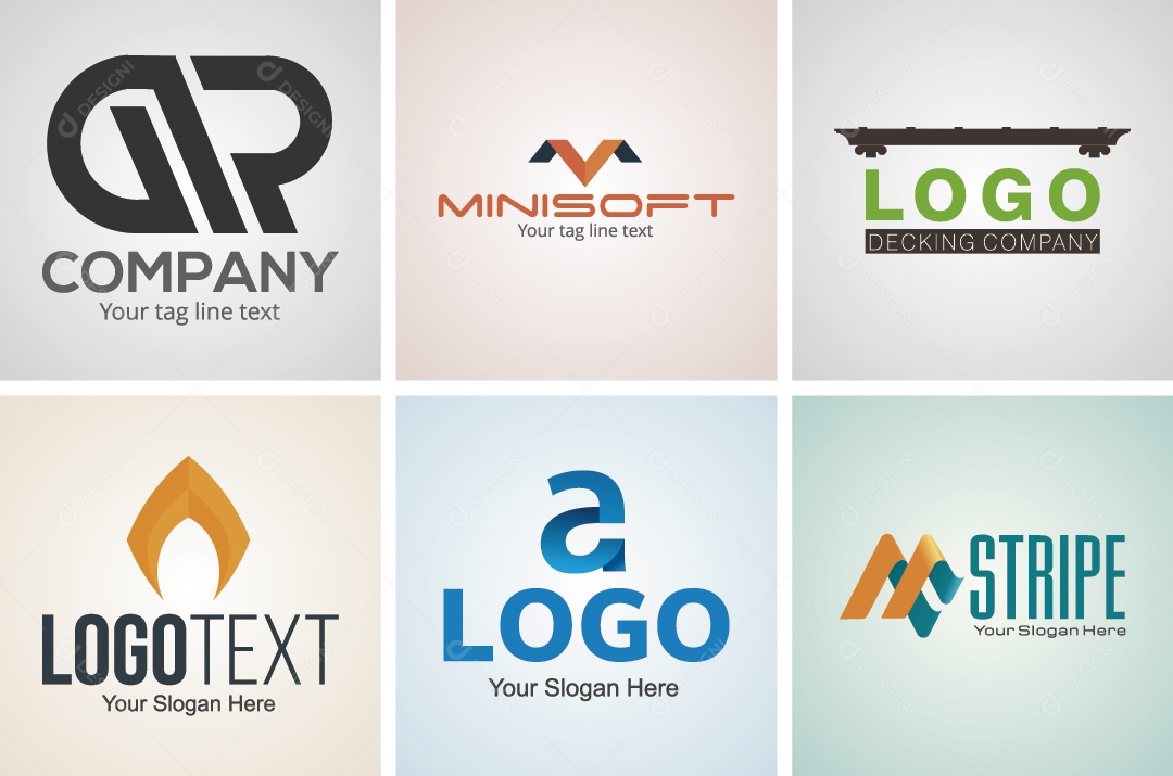 Conjunto de Logos Ilustração Vetor EPS Editável