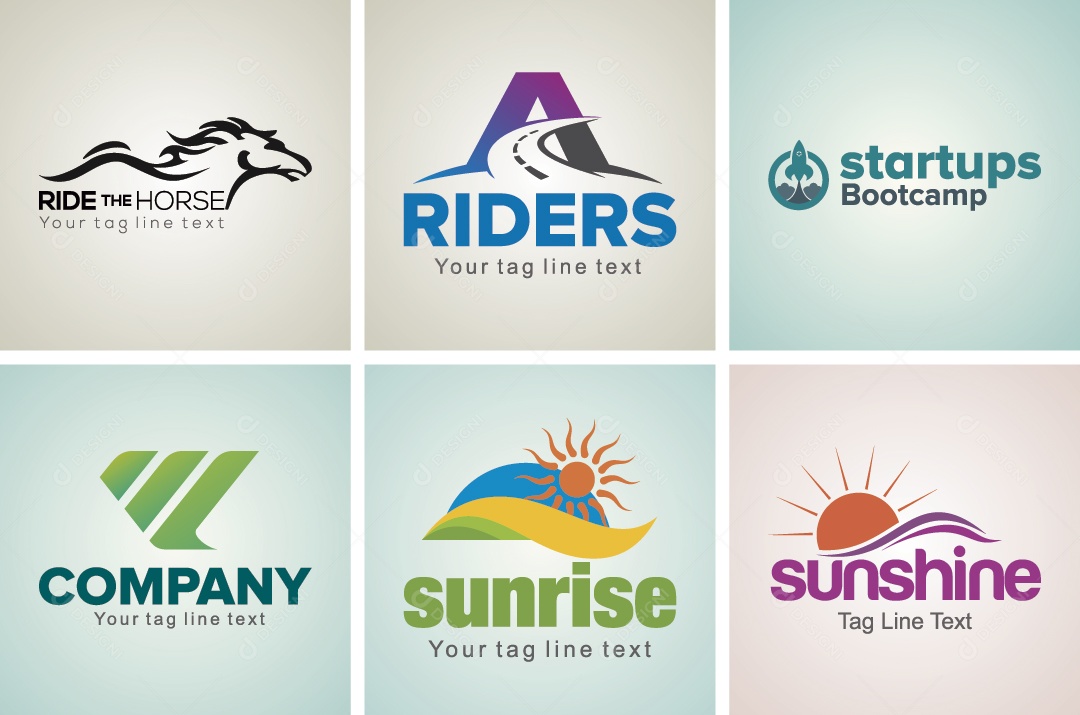 Conjunto de Logos Ilustração Vetor EPS Editável