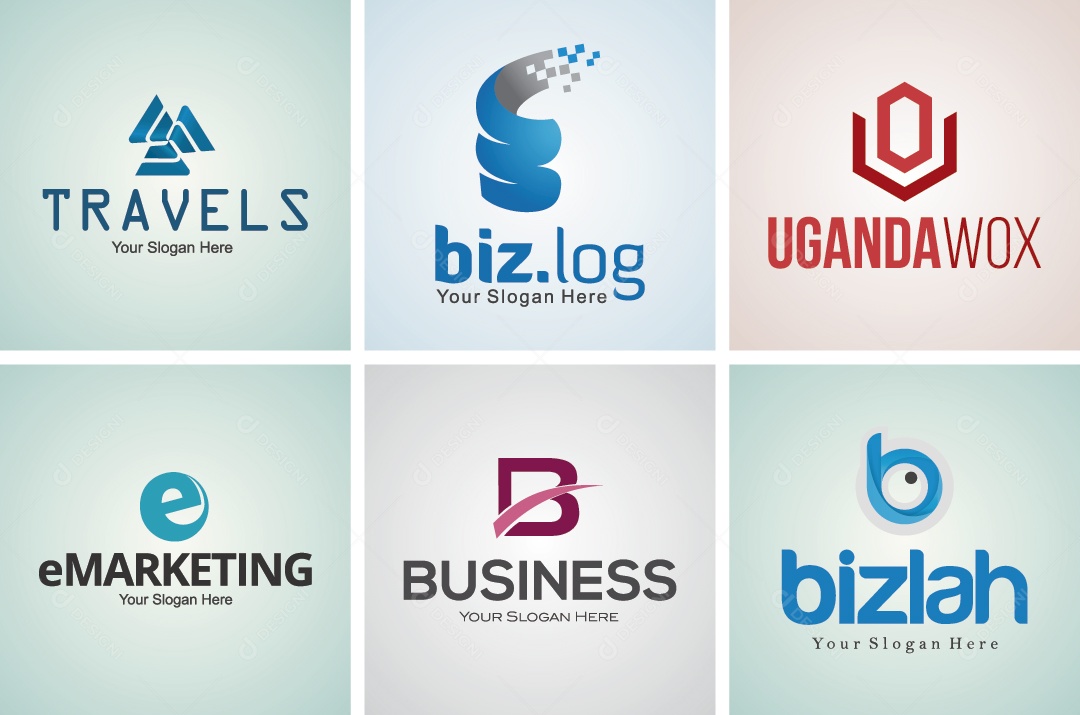 Conjunto de Logos Ilustração Vetor EPS Editável