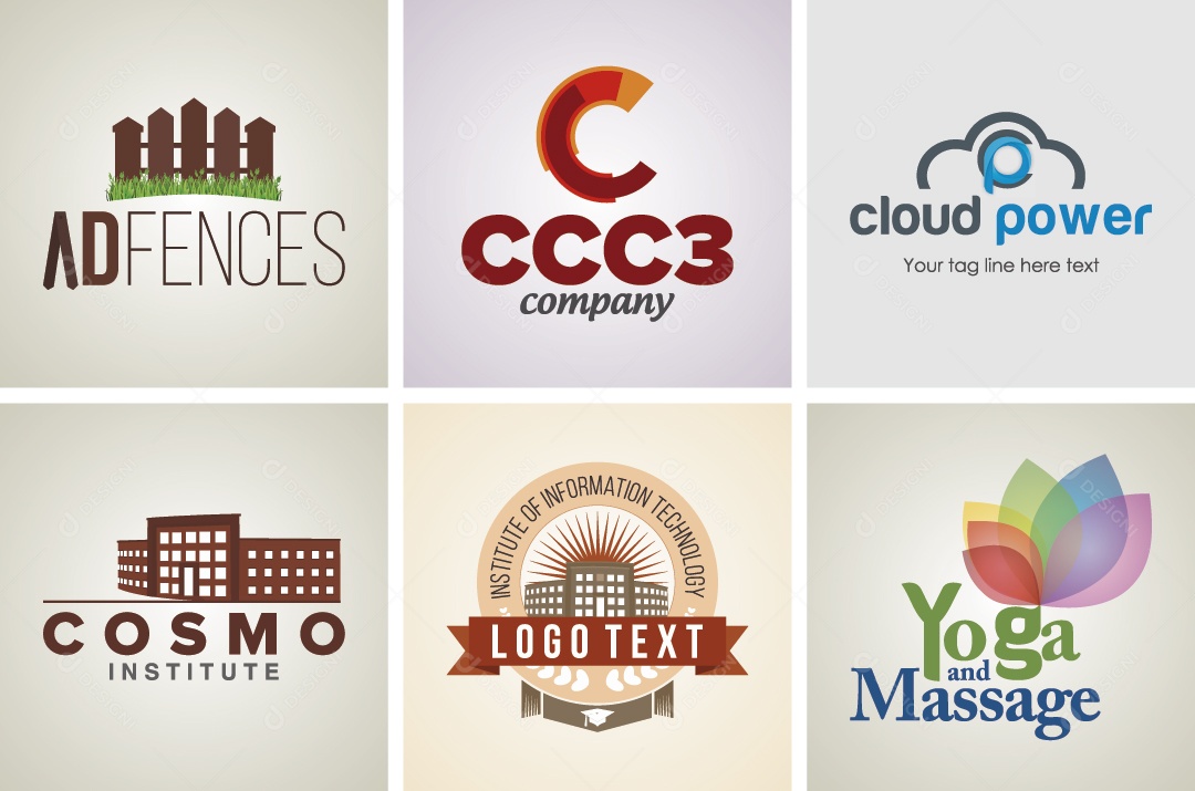 Conjunto de Logos Ilustração Vetor EPS Editável