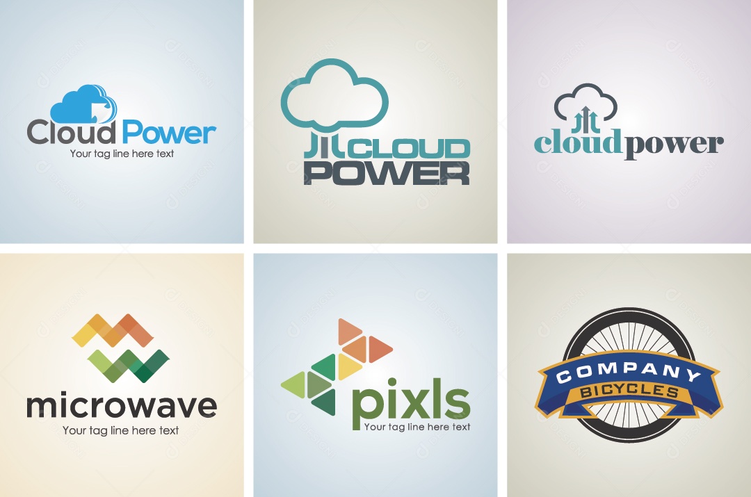 Conjunto de Logos Ilustração Vetor EPS Editável