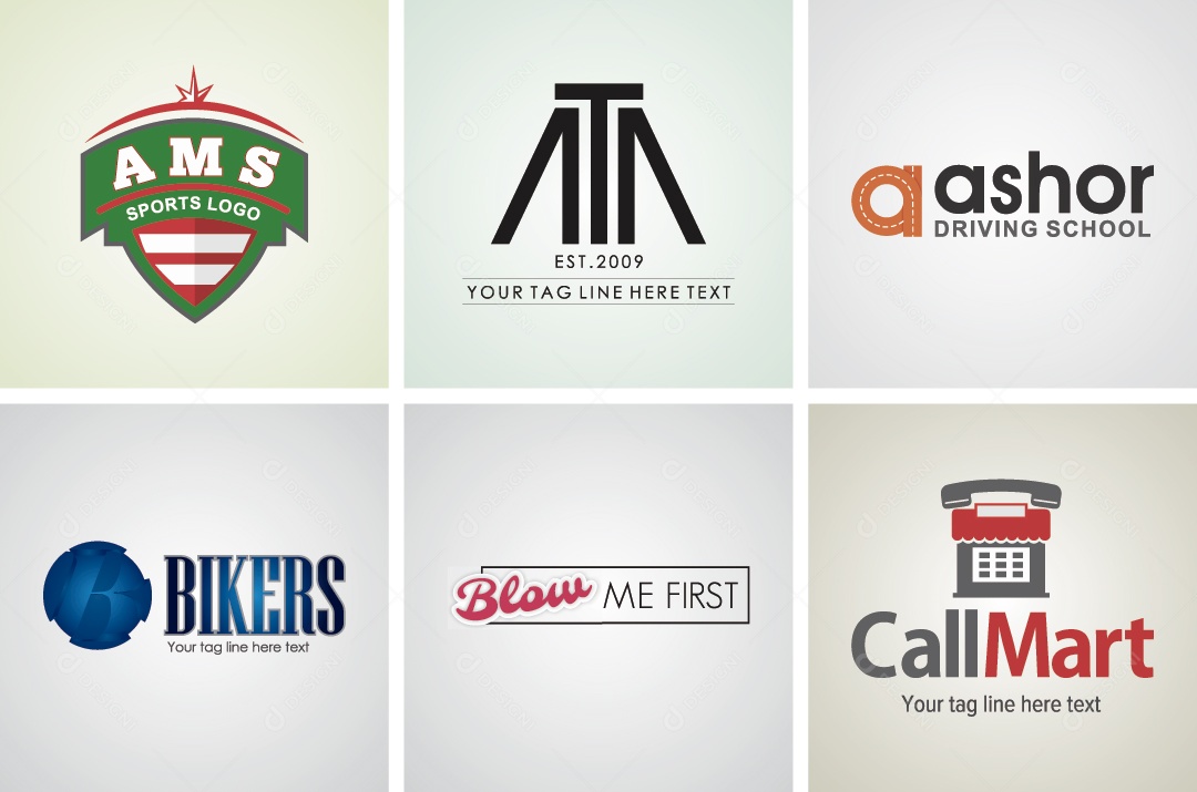 Conjunto de Logos Ilustração Vetor EPS Editável