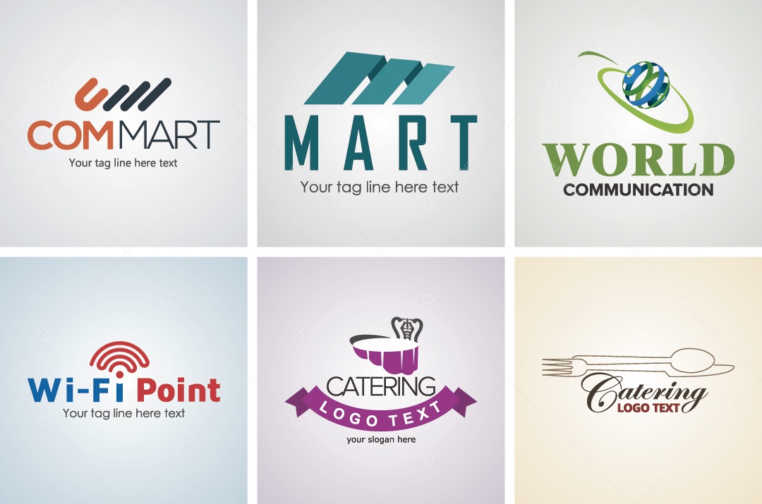 Conjunto de Logos Ilustração Vetor EPS Editável