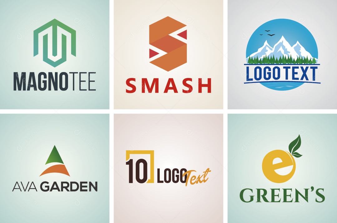 Conjunto de Logos Ilustração Vetor EPS Editável