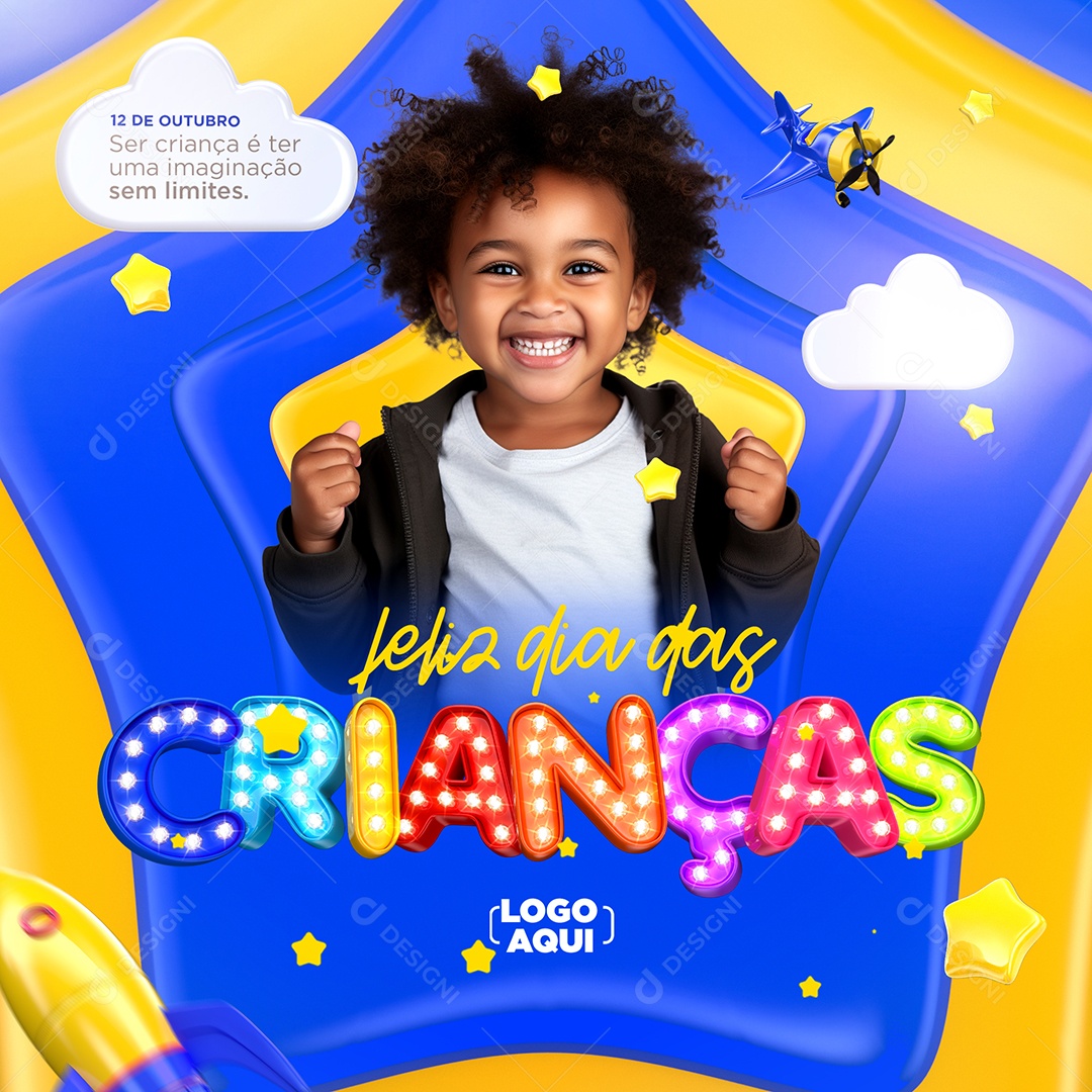 12 de Outubro Dia das Crianças Social Media PSD Editável