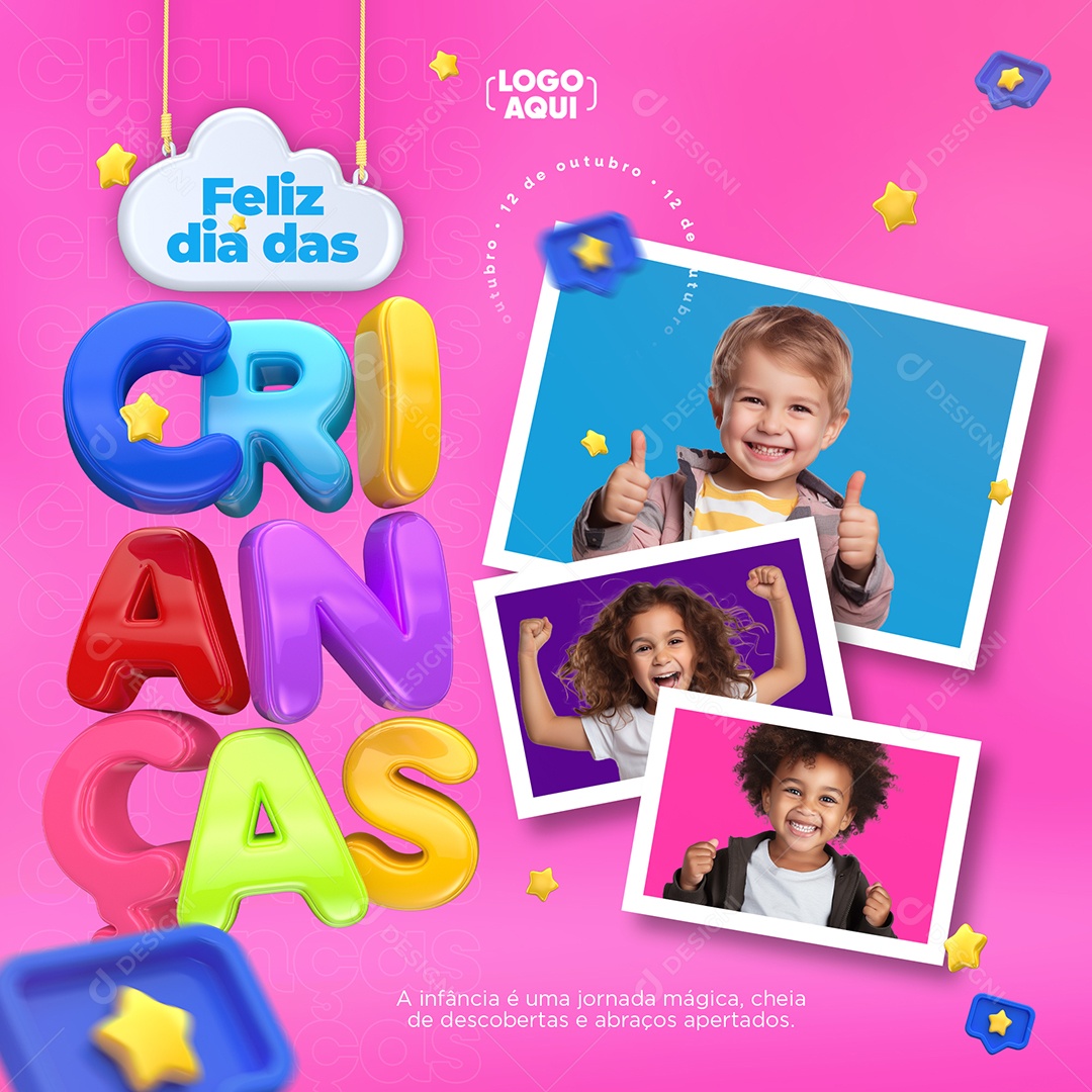 Feliz Dia das Crianças 12 de Outubro Social Media PSD Editável