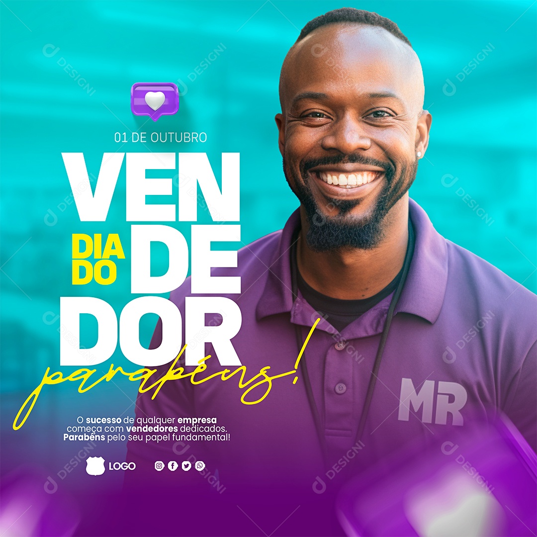 Parabéns Dia Do Vendedor Vendedores Dedicados Social Media PSD Editável