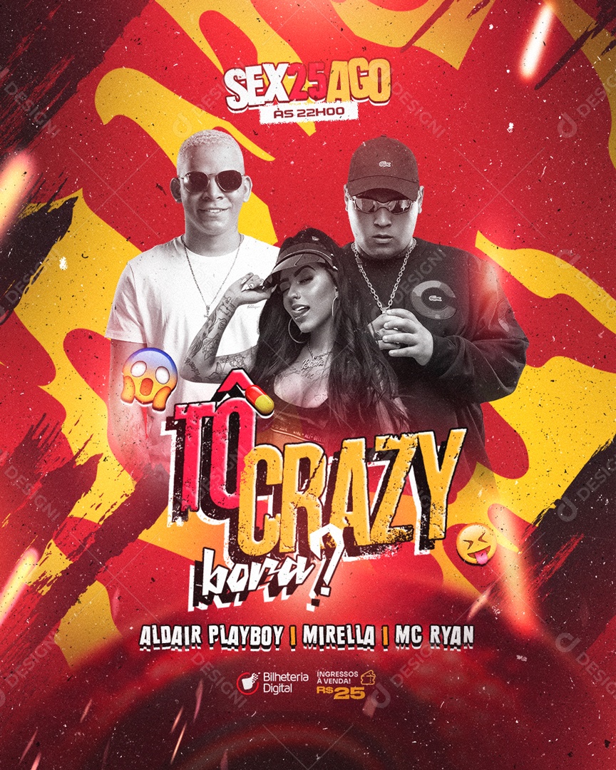 Social Media Flyer Feed Tô Crazy Bora PSD Editável