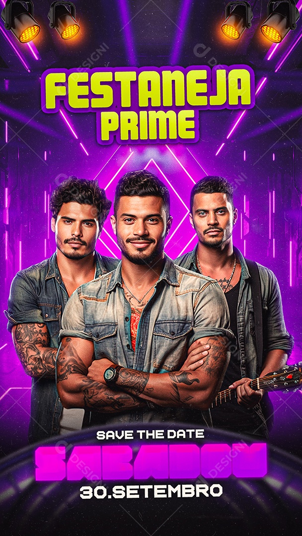 Story Flyer Festaneja Prime Save The Date Social Media PSD Editável