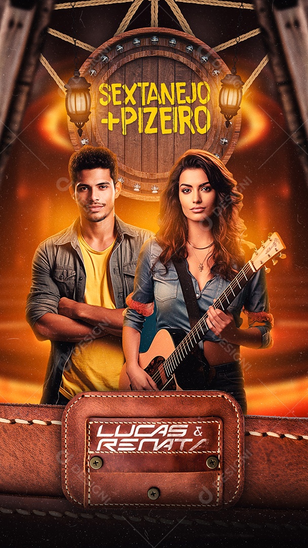 Story Flyer Sextanejo + Pizeiro Lucas & Renata Social Media PSD Editável