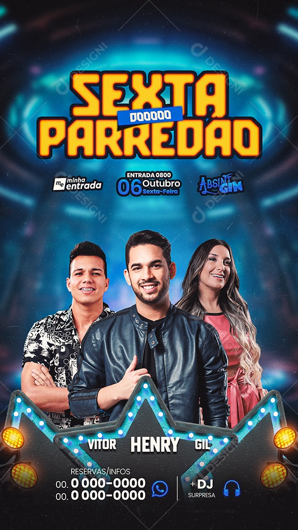 Story Flyer Sexta Do Paredão Vitor Henry Gil Social Media PSD Editável