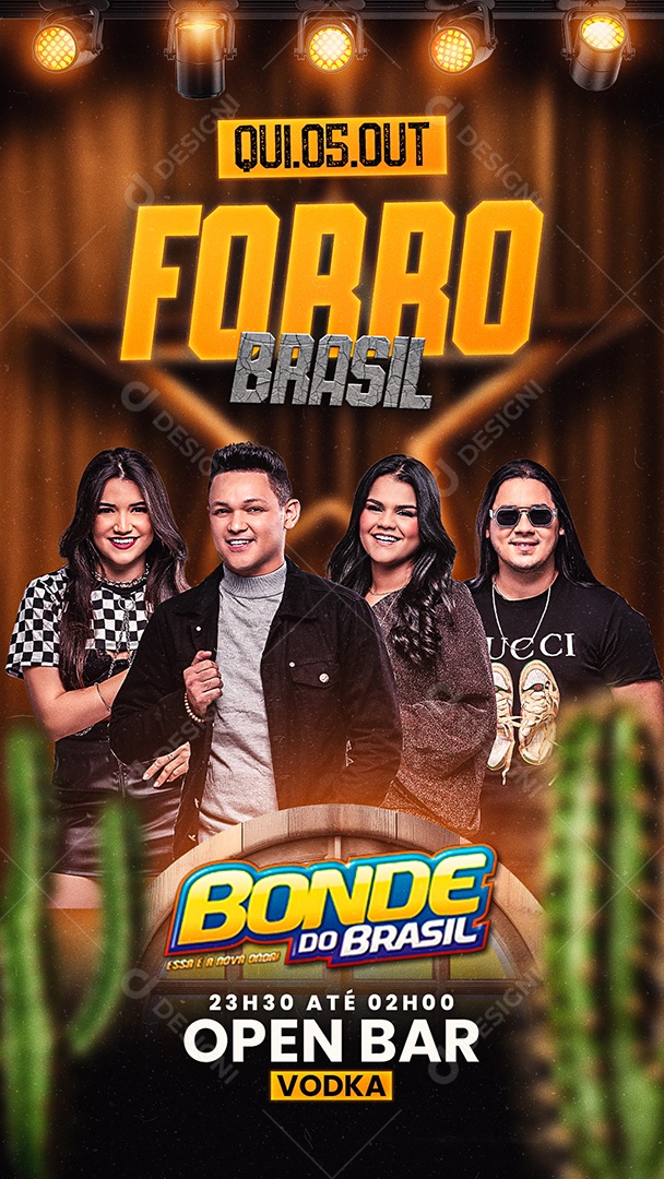 Story Flyer Forró Brasil Bonde do Brasil Social Media PSD Editável