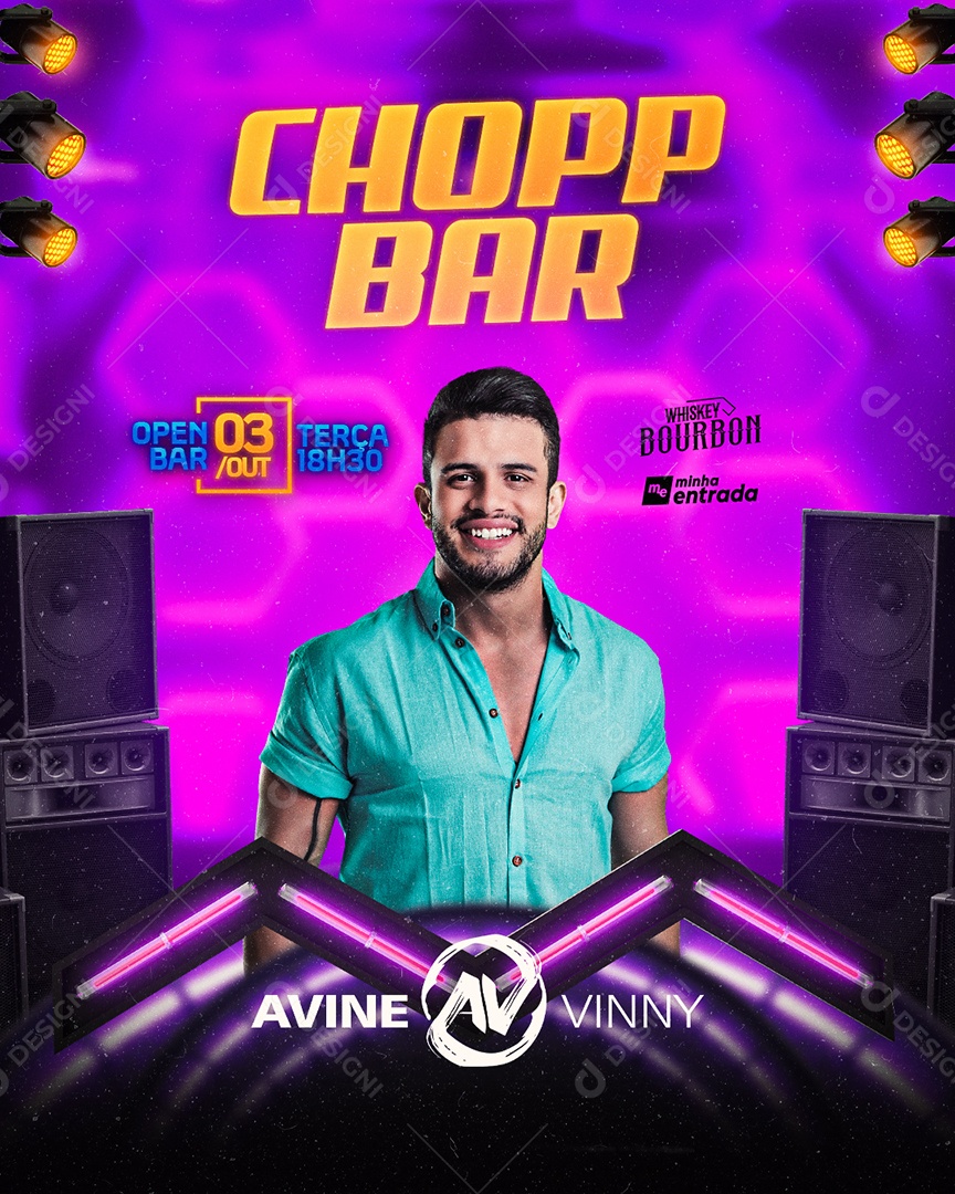Flyer Chop Bar Avine Vinny Social Media PSD Editável