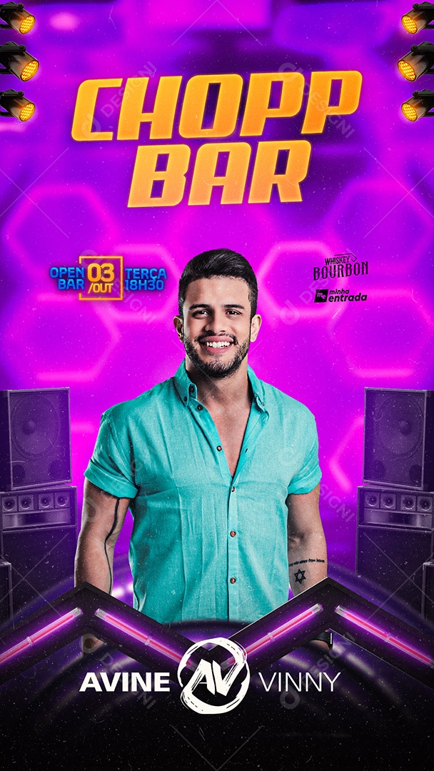 Story Flyer Chop Bar Avine Vinny Social Media PSD Editável