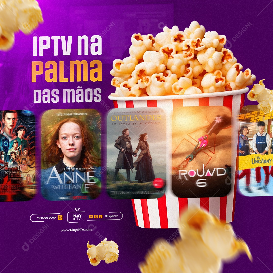 IPTV na Palma das Mãos Social Media PSD Editável