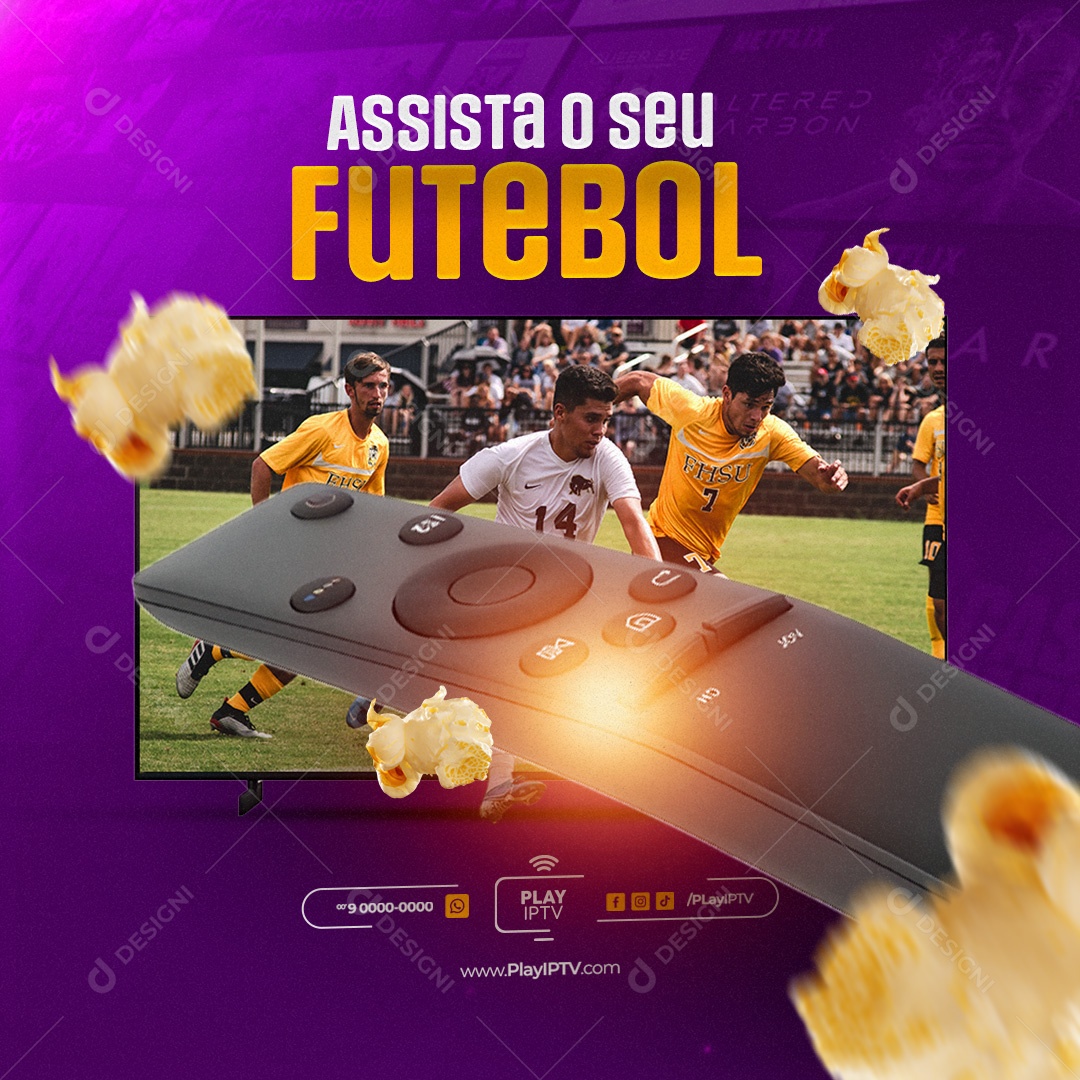 IPTV Assista o seu Futebol Social Media PSD Editável