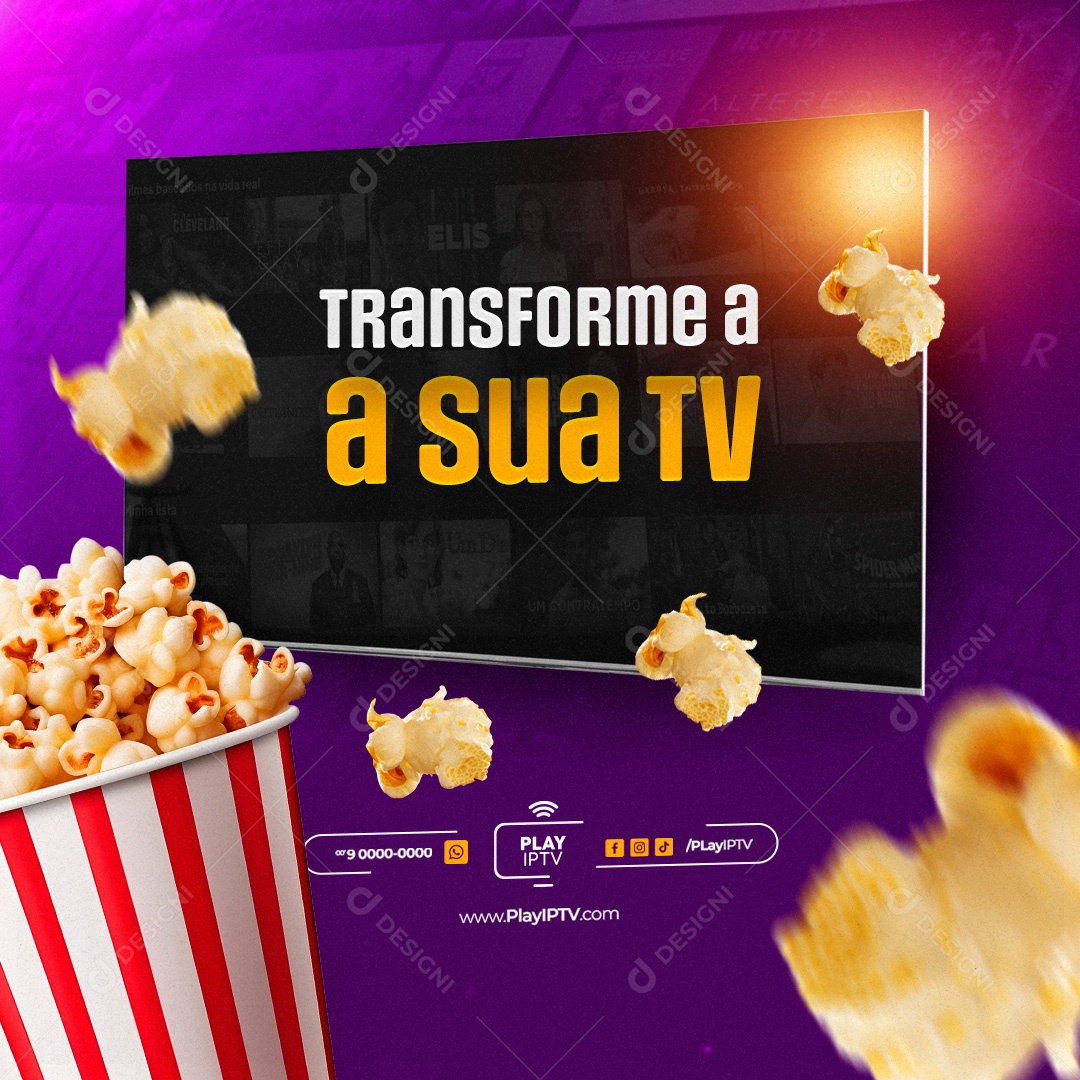 IPTV Transforme a sua Tv Social Media PSD Editável