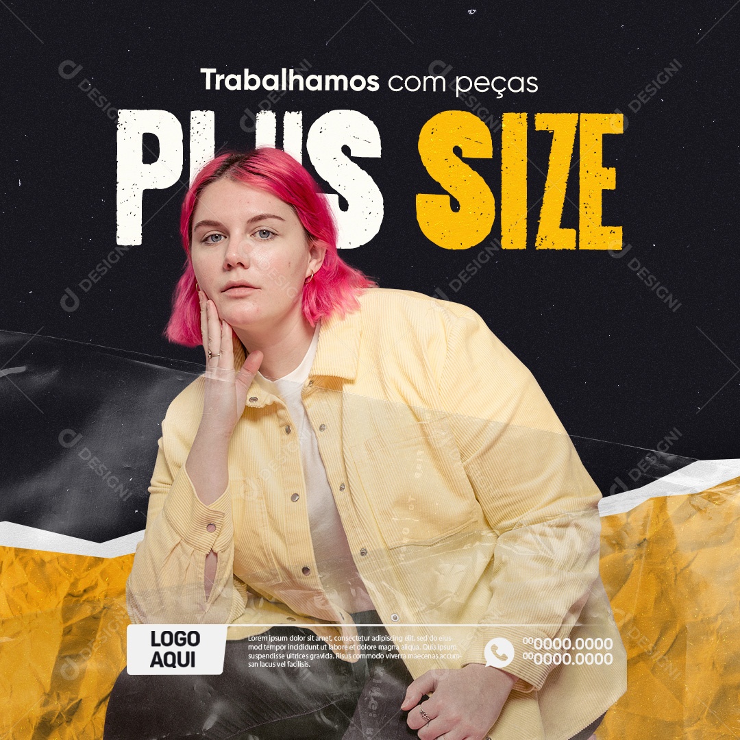 Clothing Store We Work With Plus-Size Pieces Social Media Editable PSD