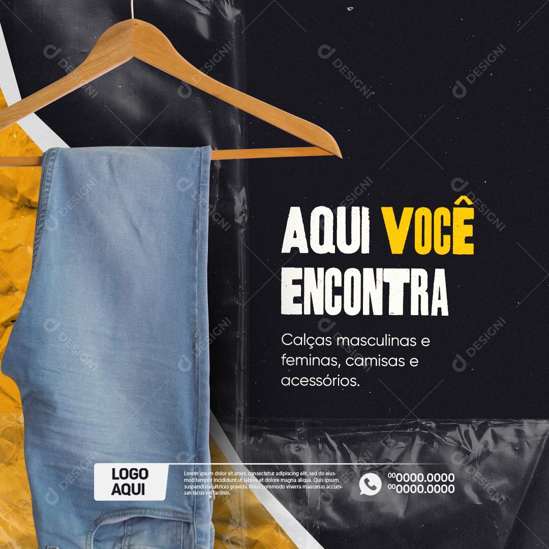 Loja de Roupas Aqui Você Encontra Social Media PSD Editável
