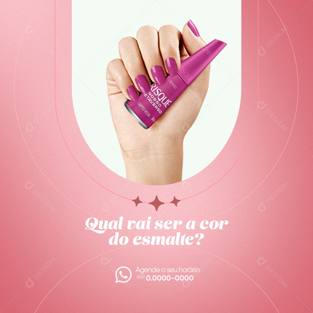Manicure Qual vai ser a Cor do Esmalte Social Media PSD Editável