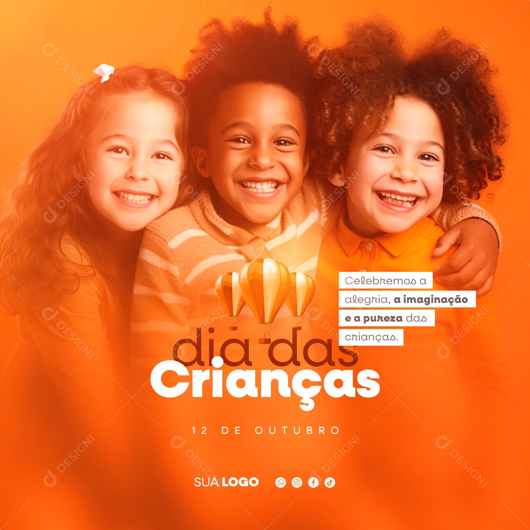 Dia Das Crianças Celebramos a Alegria a Imaginação e a Pureza Social Media PSD Editável