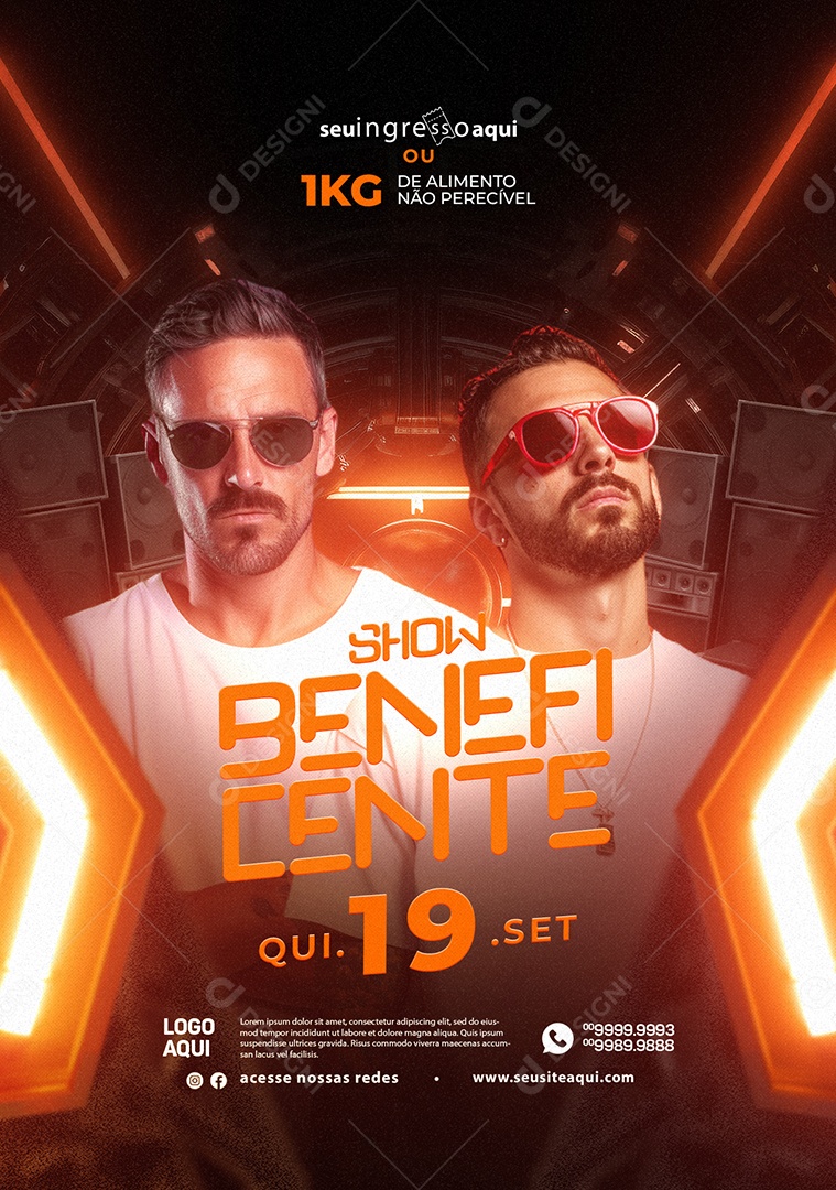 Flyer Show Beneficente Social Media PSD Editável